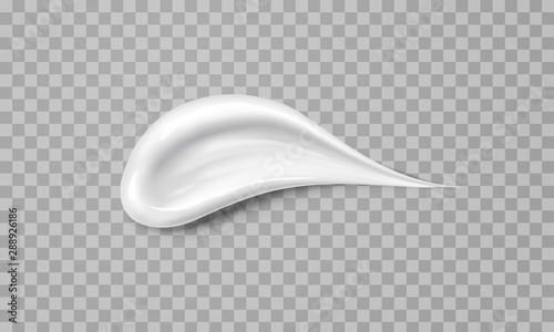 Cream texture stroke isolated on transparent background. Facial creme, foam, gel or body lotion skincare icon. Vector face cosmetic product smear swatch.