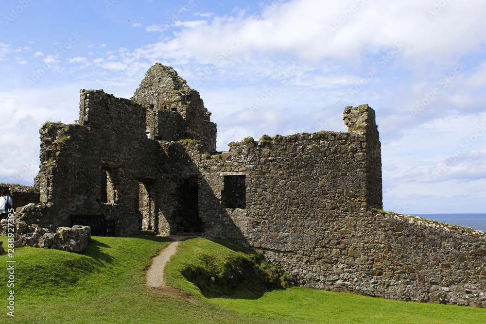 Ruins of Dunluce Castle, Antrim, Causeway Coastal Route, Northern Ireland