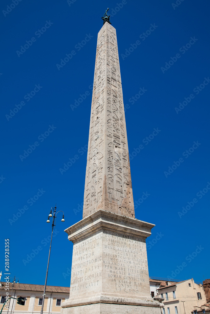 Lateran Obelisk an ancient Egyptian obelisk built on the 15th century B.C now located at Piazza San Giovanni in Laterano in Rome