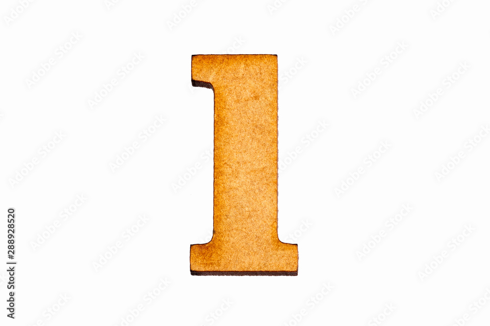 Lowercase letter l in wood - White background Lowercase letter l in wood - White background