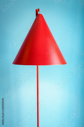 Red modern standing lamp