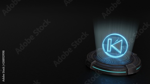 Fotografie 3d hologram symbol of previous icon render