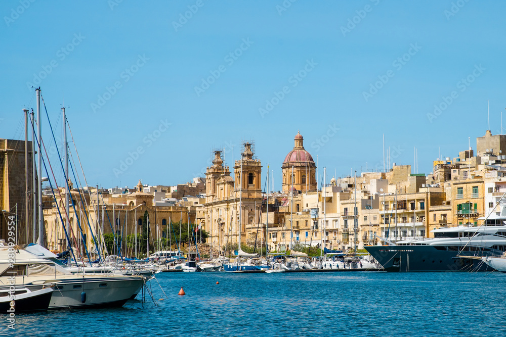 Malta cityscapes. Birgu marina