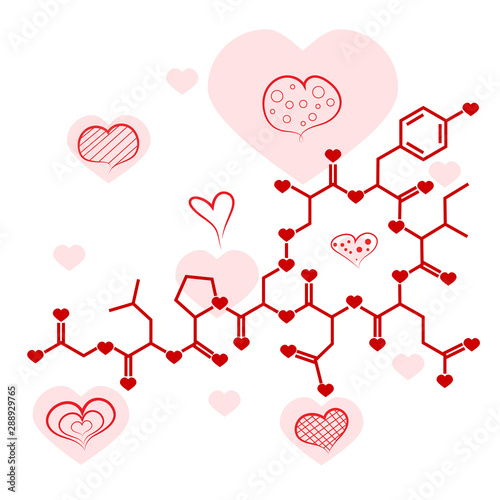 Oxytocin chemical hormula, hormone of love