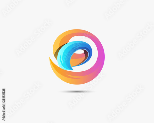 Abstract Letter D logo shape template