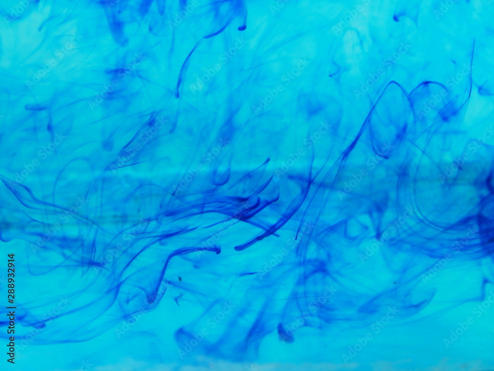 abstract blue water drop, ink water color