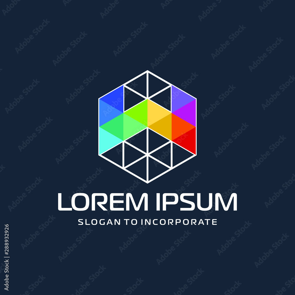 Hexagon letters W digital logo. abstract icon. construction concept - vector