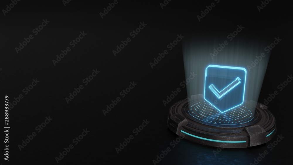 3d hologram symbol of signal icon render 3d hologram symbol of signal icon render