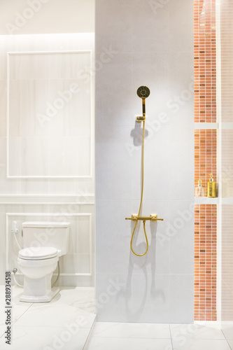 Clean bright white bathroom