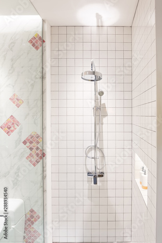 Clean bright white bathroom