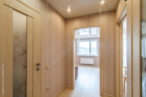 Russia  Moscow- June 15  2018  interior room apartment. standard repair decoration in hostel
