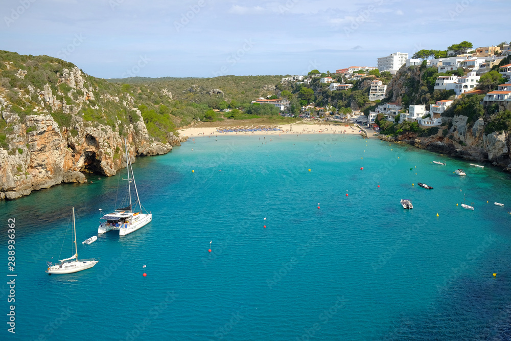 Obraz premium View on the beach Cala en Porter on Menorca Island.