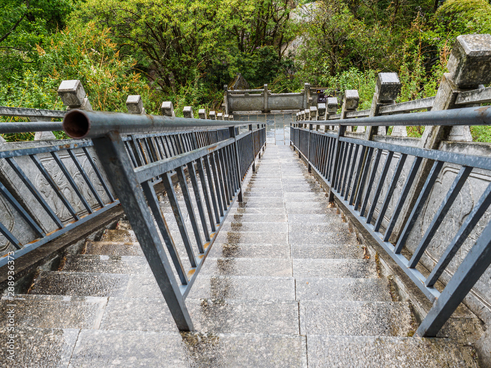 Stairs at mountain path at Stairs at mountain path at