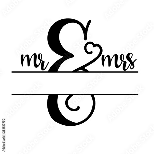 Mr and Mrs Split Family Name Sign Frame