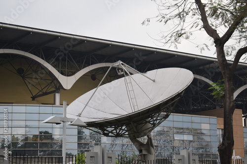 satellite dish on roof of house