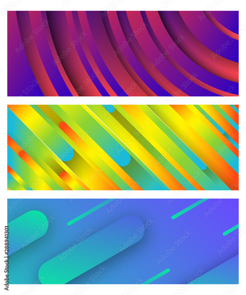 Set of three abstract geometric background