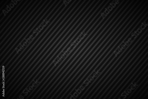 Dark abstract background, black and grey striped pattern, diagonal lines and strips, carbon fiber, simple illustration © kurkalukas