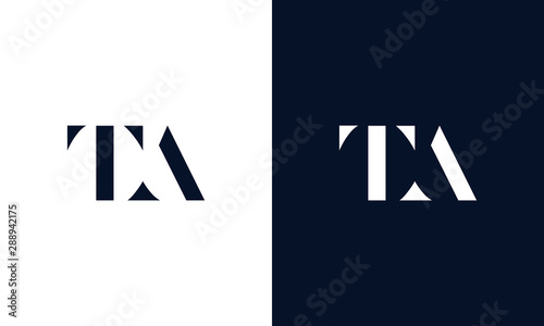 Abstract letter TA logo. This logo icon incorporate with abstract shape in the creative way. photo