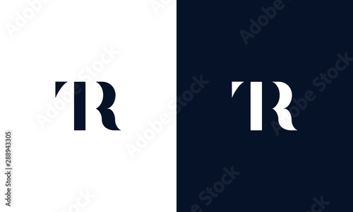 Abstract letter TR logo. This logo icon incorporate with abstract shape in the creative way. photo