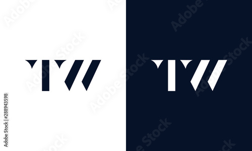 Abstract letter TW logo. This logo icon incorporate with abstract shape in the creative way. photo
