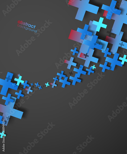Vector illustration of abstract blue cross pattern.