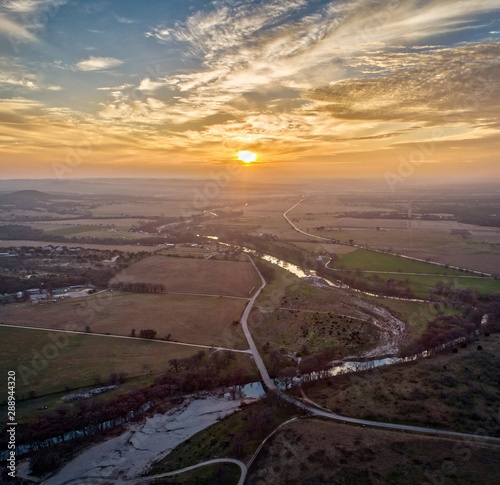 Texas Hill Country Guadalupe River Sunset