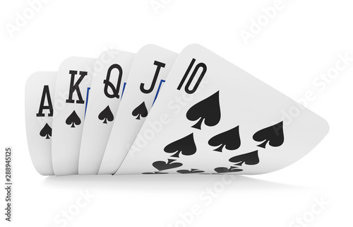Royal Flush Playing Cards Isolated