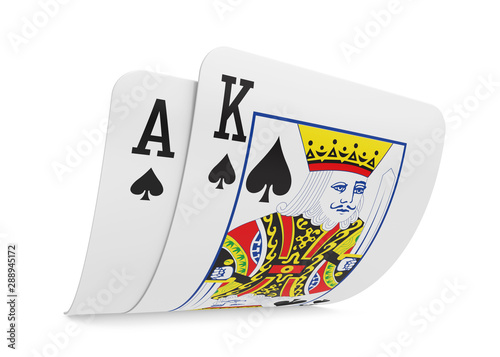 Pair of Ace and King Playing Cards Isolated