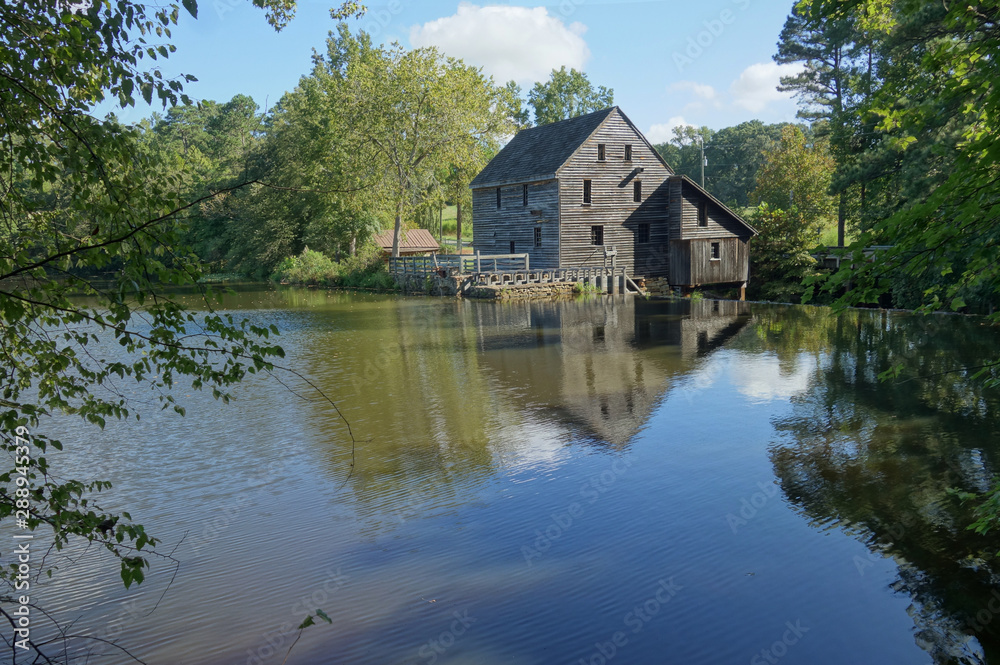 Historic Yates Mill, a former mill that is now a city park in Raleigh NC Historic Yates Mill, a former mill that is now a city park in Raleigh NC
