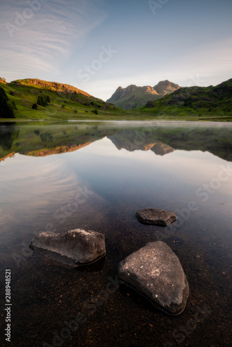 Beautiful sunrise at Blea Tarn in the Lake District National Park