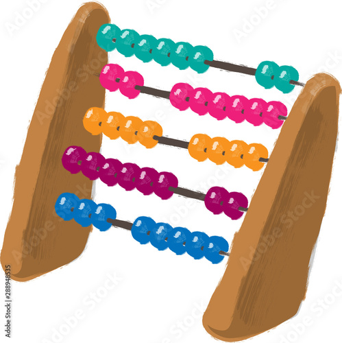 Watercolor Abacus Illustration