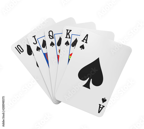 Royal Flush Playing Cards Isolated