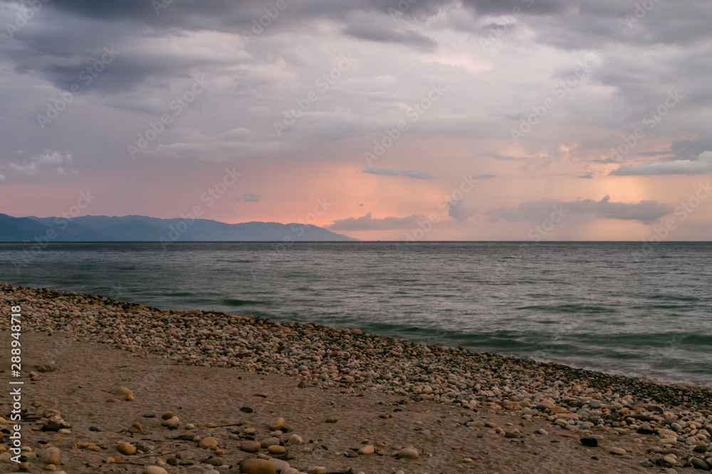Panoramic view of the malecon, beautiful sunset on the beaches of Puerto Vallarta Jalisco in Mexico Panoramic view of the malecon, beautiful sunset on the beaches of Puerto Vallarta Jalisco in Mexico