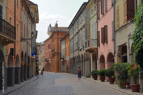 city center of Busseto in italy 