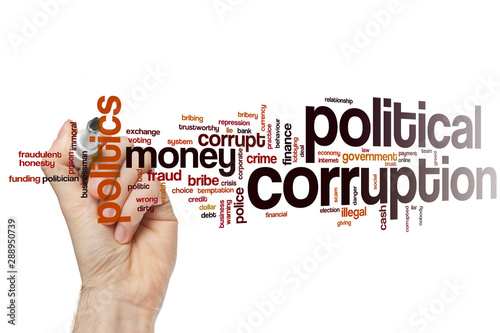 Political corruption word cloud