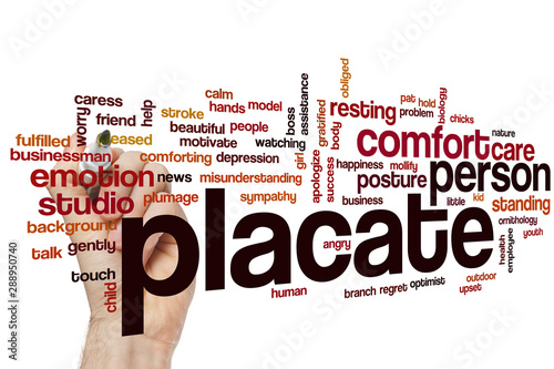 Placate word cloud photo