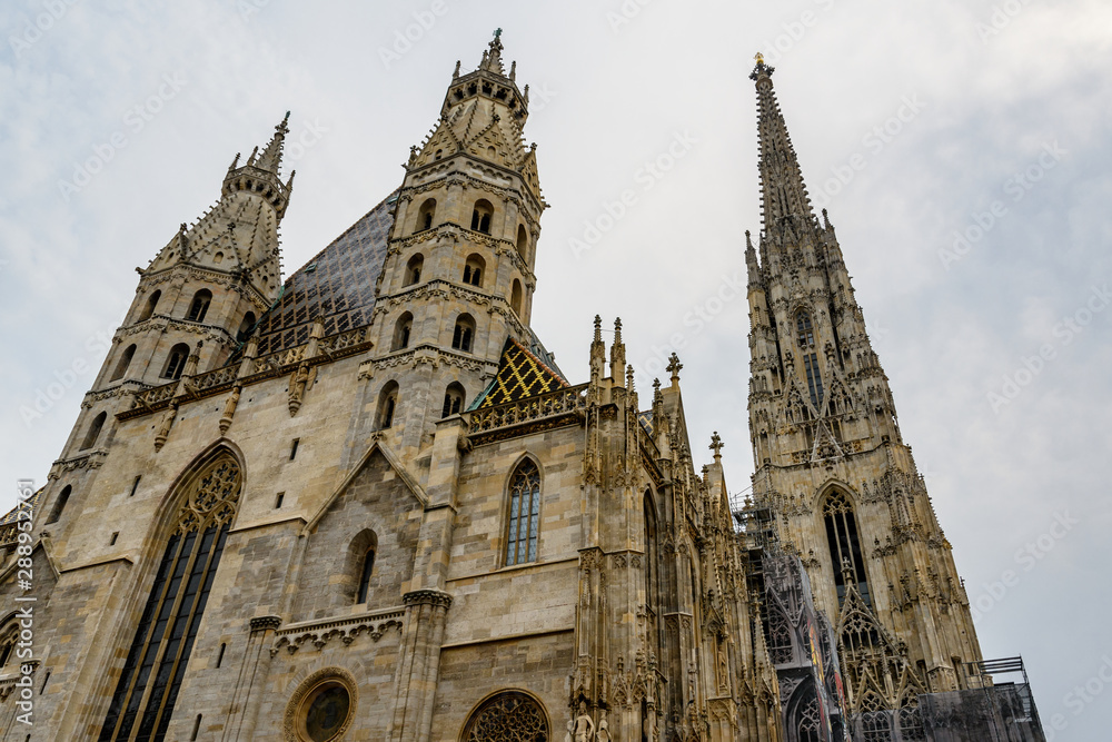 St. Stephen's Cathedral in Vienna, Austria on a cloudy day