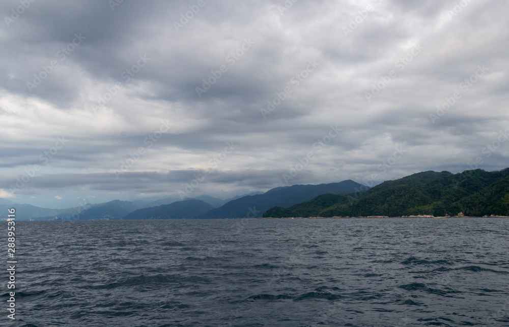 September 21,2019:Puerto Vallarta ,Waterfall in Yelapa,tropical beach in Yelapa, Puerto Vallarta, Mexico.