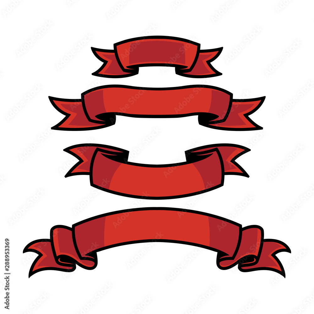 red ribbons vector pack cartoon illustration red ribbons vector pack cartoon illustration