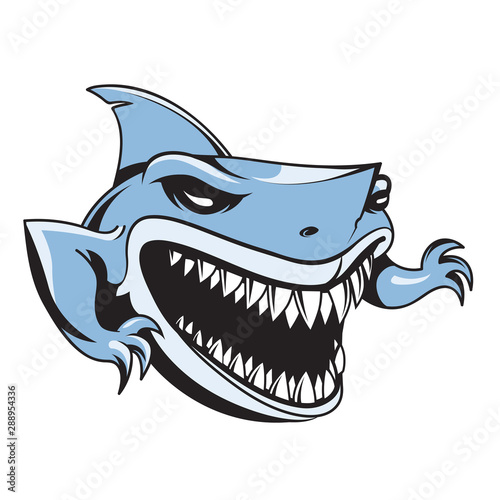 Blue Shark Mascot Design