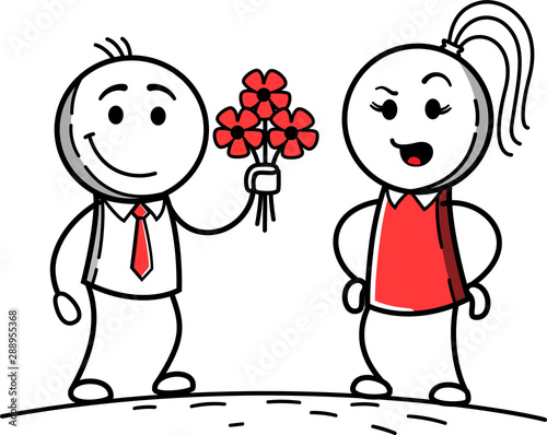 Tableau sur toile Vector Stickman Cartoon Character concept