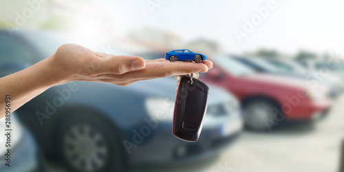 hands with keys or car control, buy car