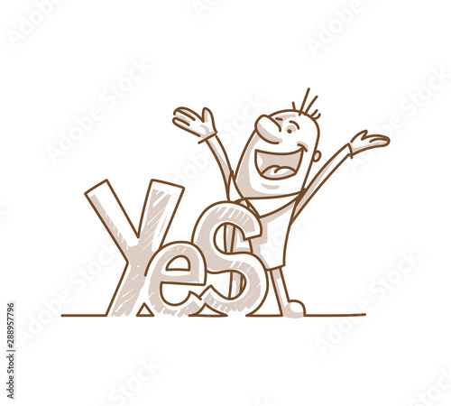 Monochrome Businessman Saying Yes