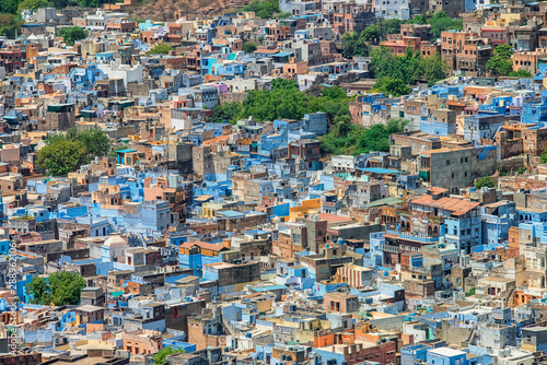 View of Jodhpur, the Blue City, from Mehrangarh Fort, Rajasthan, India © Stockbym