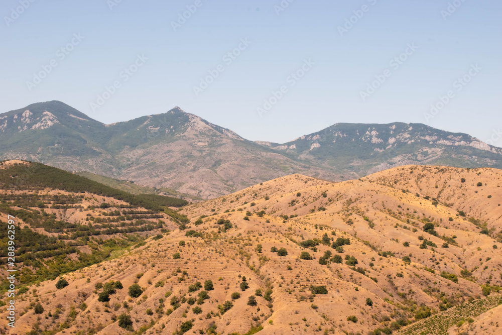 Landscape of sandy mountains of the southern coast of Crimea Landscape of sandy mountains of the southern coast of Crimea
