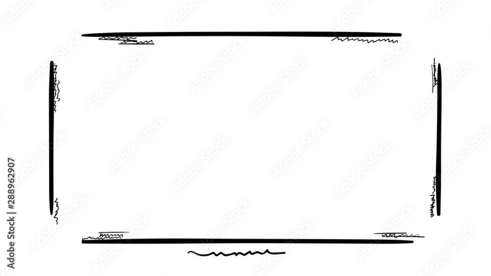 Animated Isolated Rectangular Drawn Frame