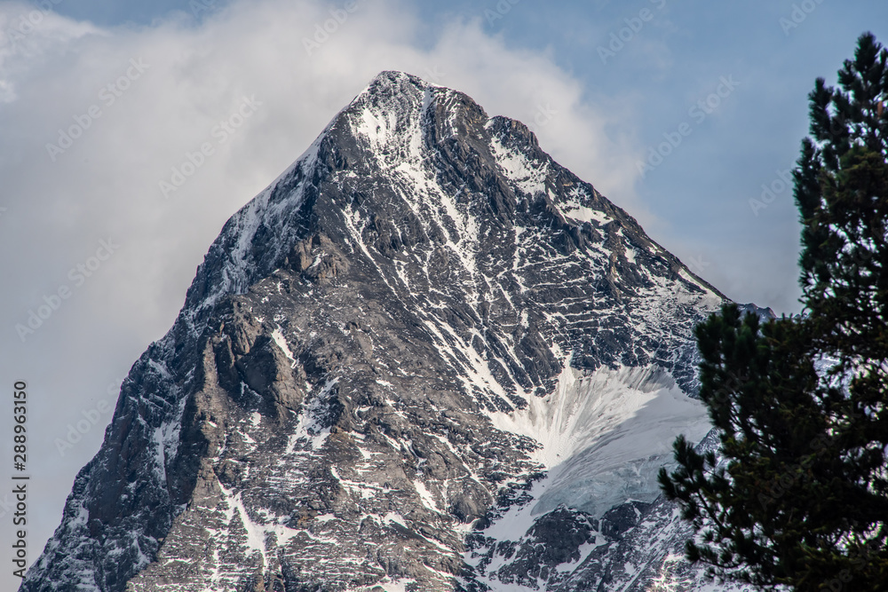 mountain with clouds