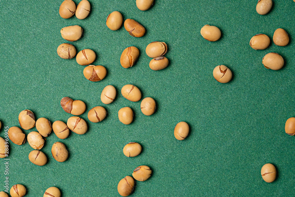 roasted soy beans, top view roasted soy beans, top view