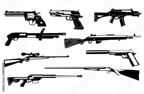 Vector Weapons Silhouettes Set