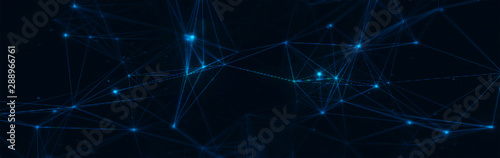 Abstract polygonal space low poly dark background with connecting dots and lines. Connection structure. 3d rendering.